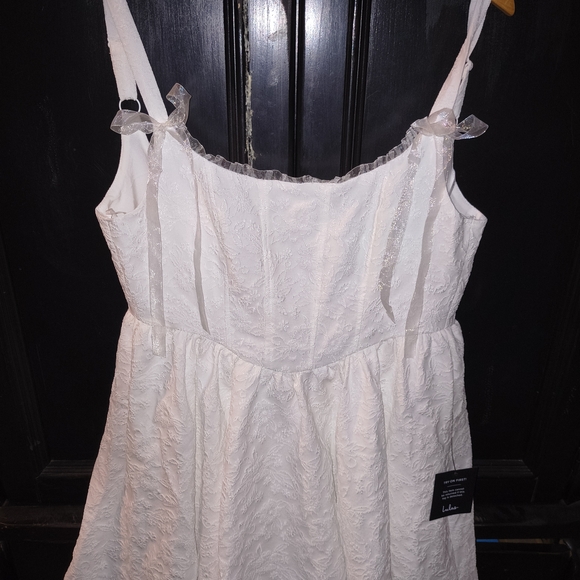 Lulu's Corset Ribbon White Mini Dress - Picture 2 of 2